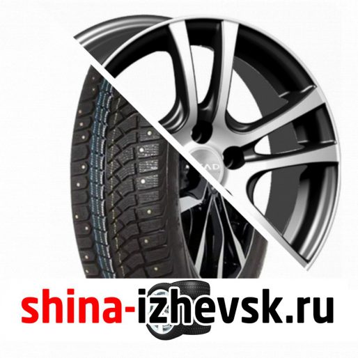 Колесо в сборе Viatti Brina Nordico (V-522) 185/65 R15 T 88 + СКАД Дели 6xR15 4×100 ET50 DIA60.1 Черный глянцевый с полированной лицевой поверхностью в Ижевске